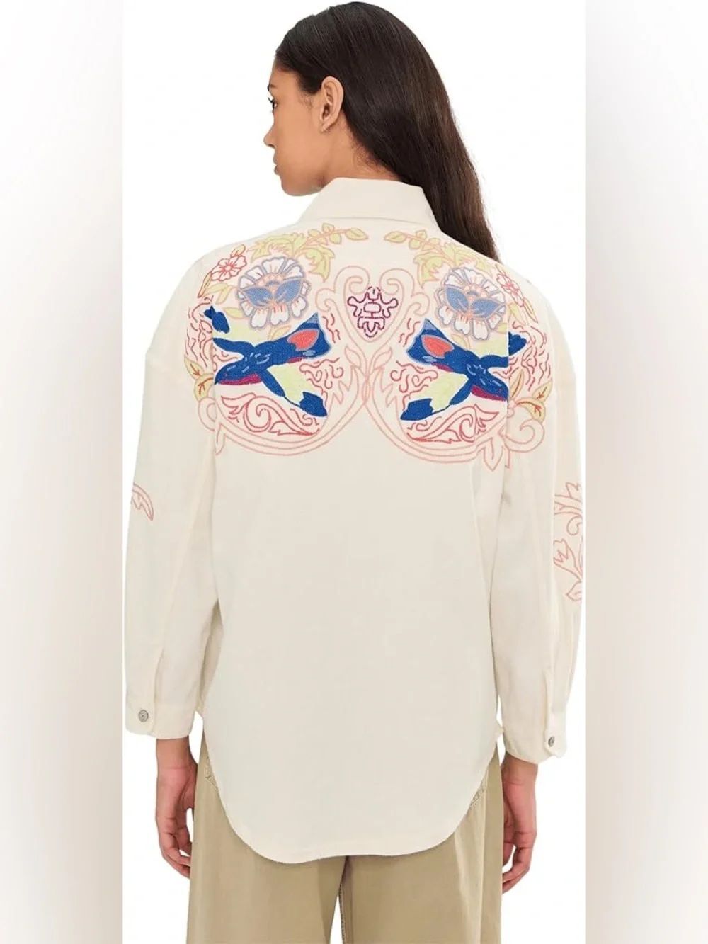 We The Free Take Flight Embroidered Cotton Shirt Size L